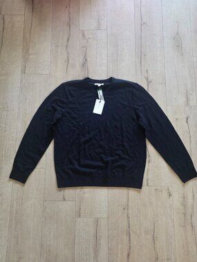The Commons Dorian Sweater Mens XL Black Merino Wool V-Neck Long Sleeve Pullover